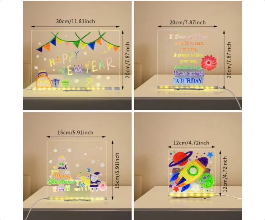 3D Magic Drawing Pad LED Light Colorful Space Dimming Led Drawing Copy Pad Board Children's Toy Painting Educational Toy - 5
